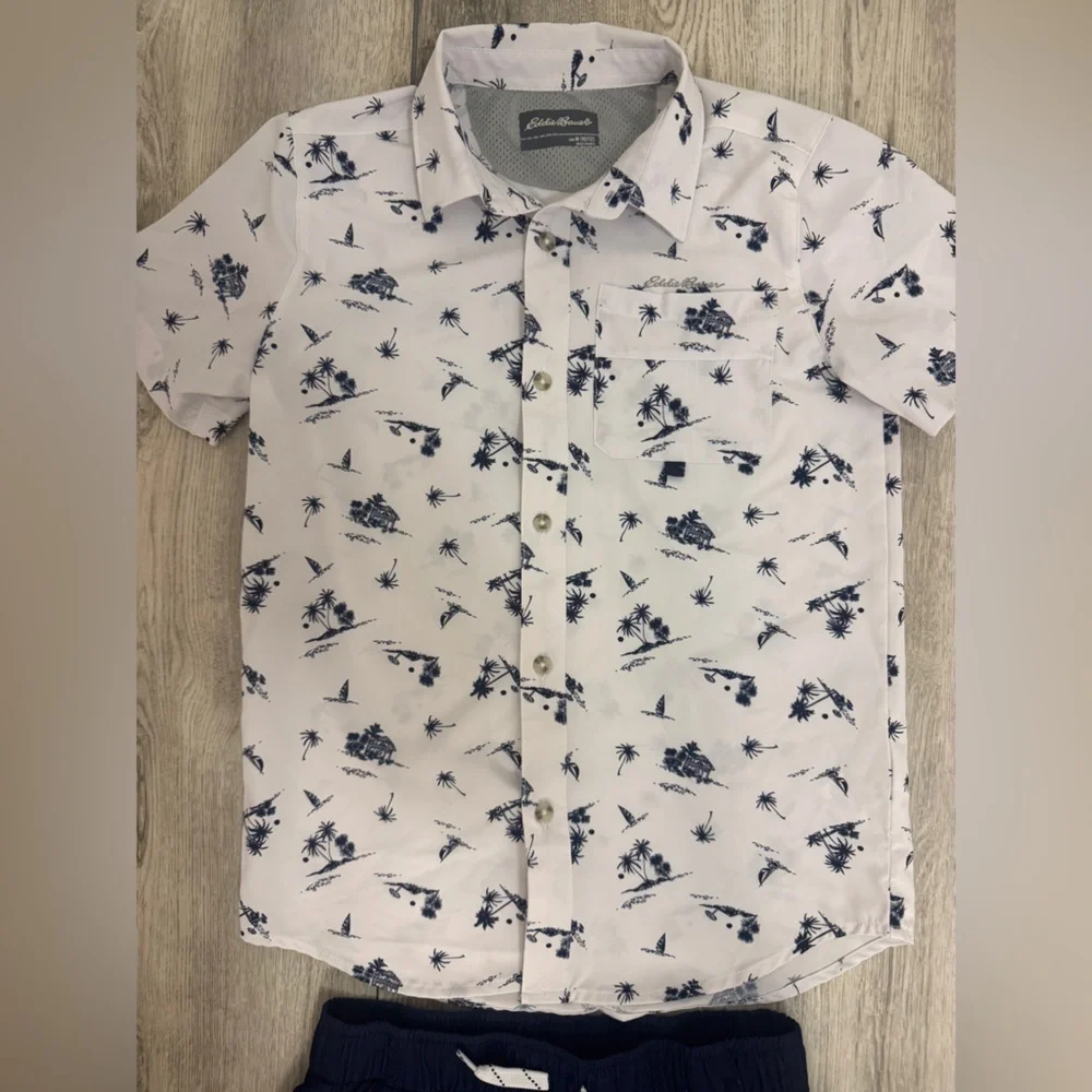 Eddie Bauer White and Navy Tropical Kids Matching Set